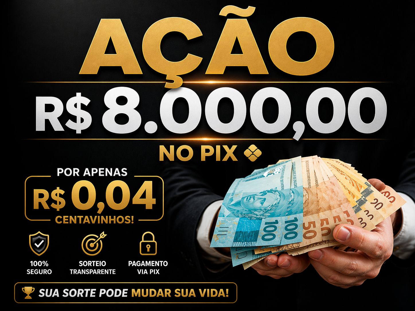 8 mil reais no pix